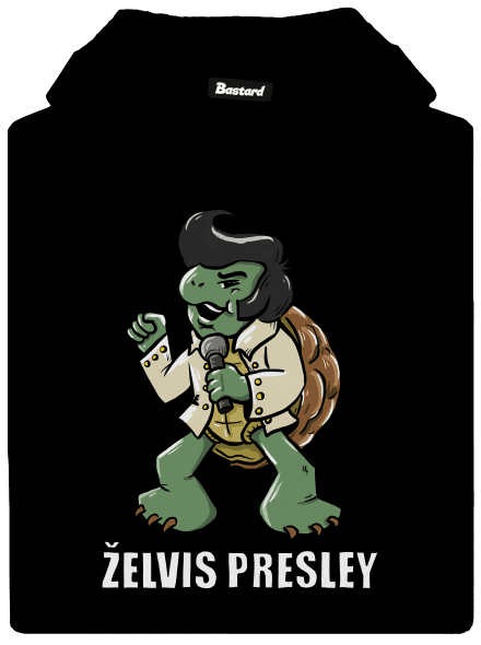 Želvis Presley pánská mikina klokanka Black