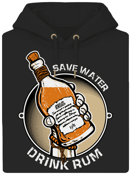 Save Water unisex mikina premium Dark Black