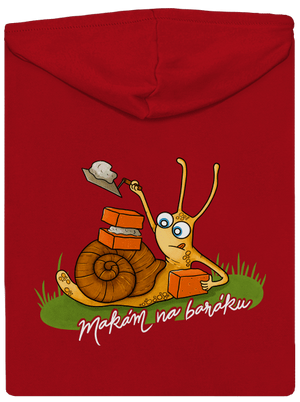 Makám na baráku pánská mikina na zip Red