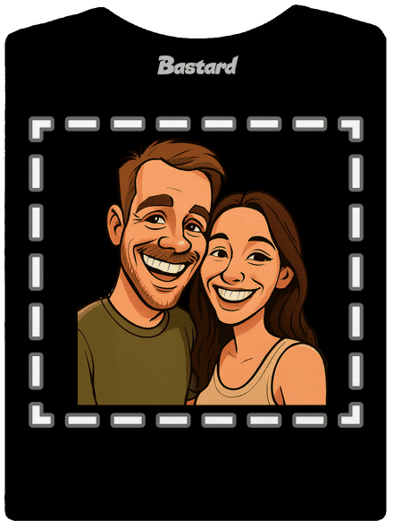 Karikatura z vlastní fotky dámské tričko Black