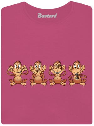 Opička s mobilem dámské tričko s lemem Magenta