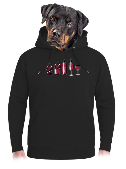 Evoluce červeného vína unisex mikina premium Dark Black
