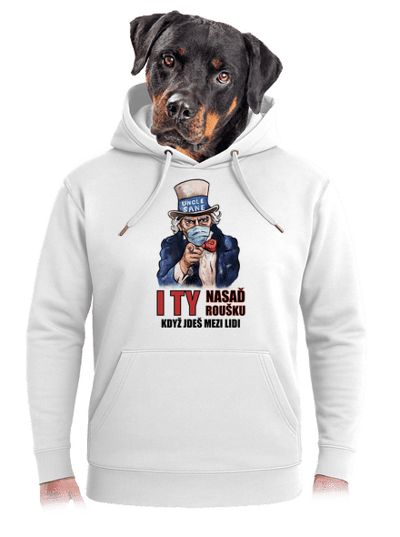 Nasaď roušku unisex mikina premium Snowwhite