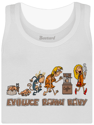 Evoluce ranní kávy dámské tílko klasické White