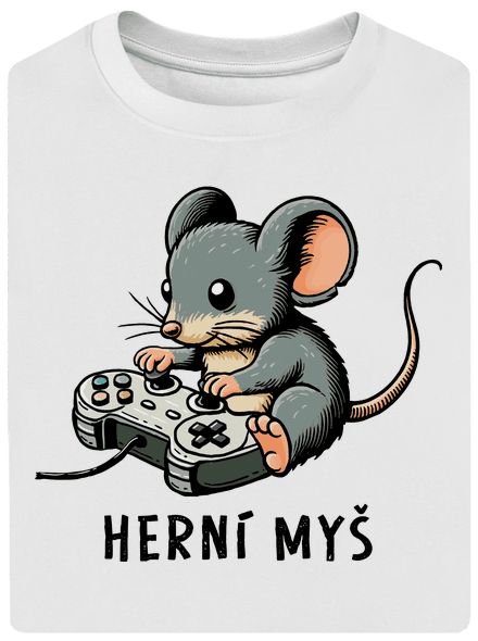 Herní myš unisex tričko oversized White