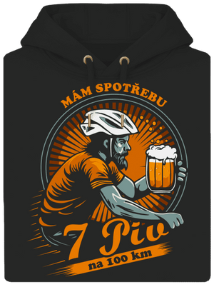 Spotřeba 7 na 100 unisex mikina premium Dark Black