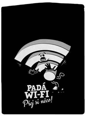 Padá wi-fi pánská mikina na zip Black