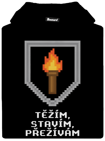 Těžím, stavím dětská mikina klokanka Black