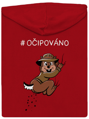 Očipováno pánská mikina na zip Red