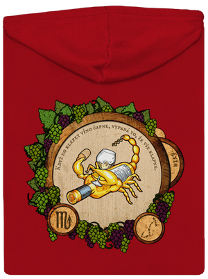 Vinný horoskop: Štír pánská mikina na zip Red