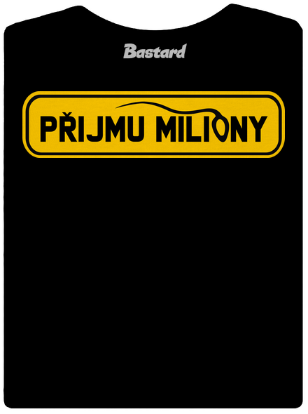 Miliony dámské tričko s lemem Black