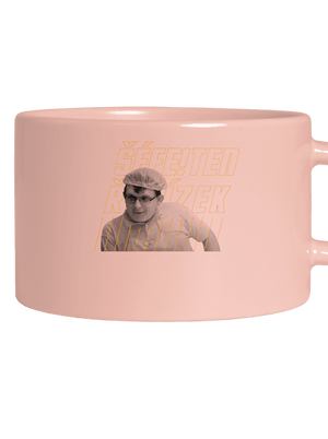 B18: Kluk s řetízkem hrnek makronka Pink Macaron