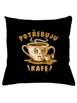 Potřebuju kafe polštář Black