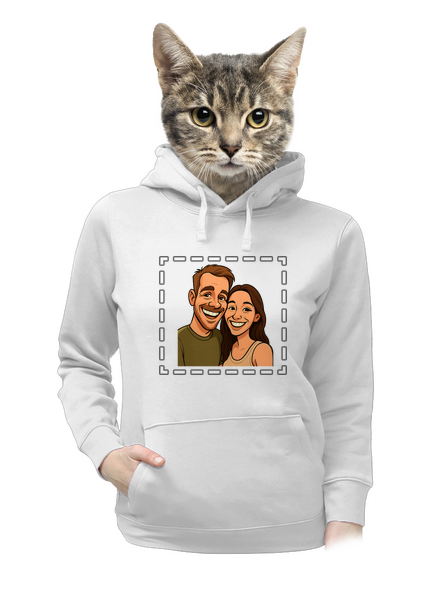 Karikatura z vlastní fotky dámská mikina klokanka White