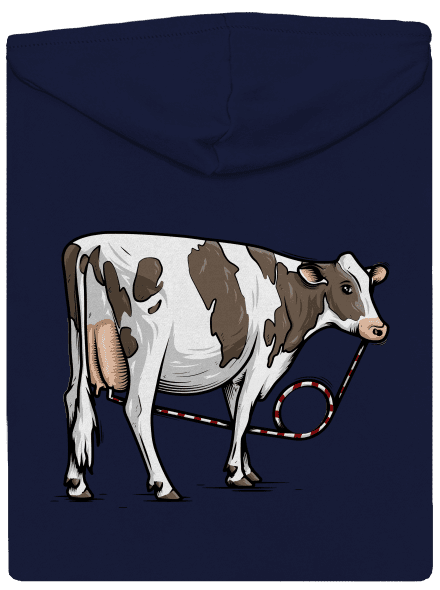 Cow drink pánská mikina na zip Navy