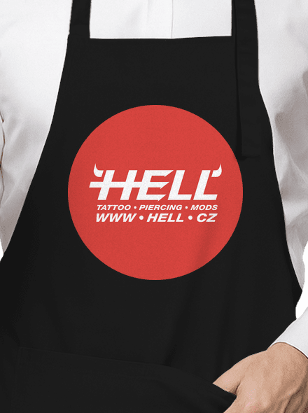 Hell logo zástěra Black
