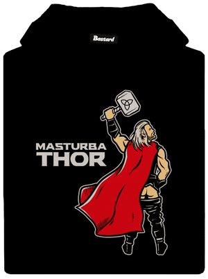 Masturbathor pánská mikina klokanka Black