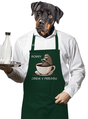 V pressu zástěra Bottle Green