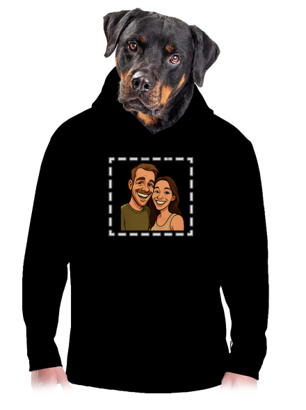 Karikatura z vlastní fotky pánská mikina klokanka Black