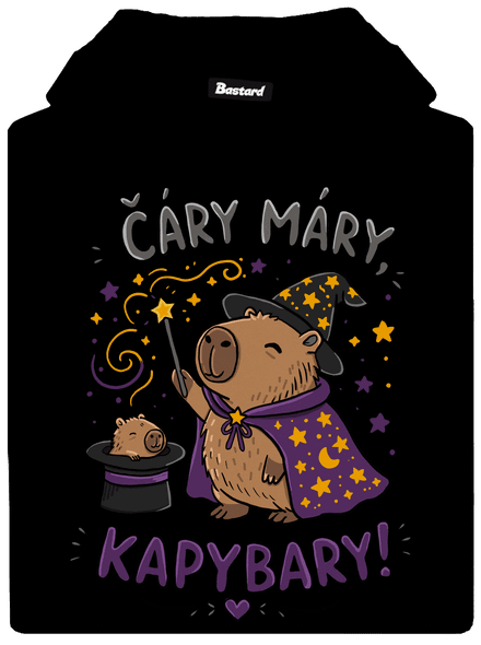 Čáry máry kapybary pánská mikina klokanka Black