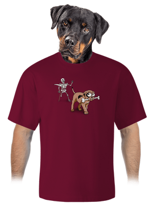 Kostlivec unisex tričko oversized Garnet