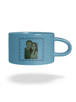 Ghibli efekt z vlastní fotky hrnek makronka Blue Macaron