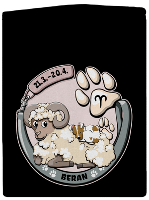 Psí horoskop: Beran pánská mikina na zip Black