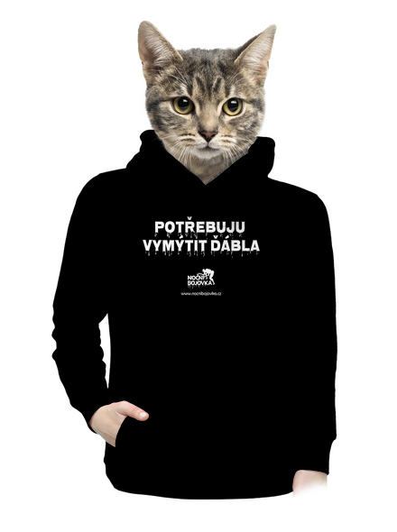Potřebuji vymýtit ďábla dámská mikina klokanka Black