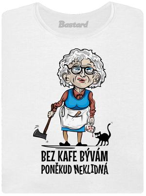 Neklidná bez kafe dámské tričko s lemem White