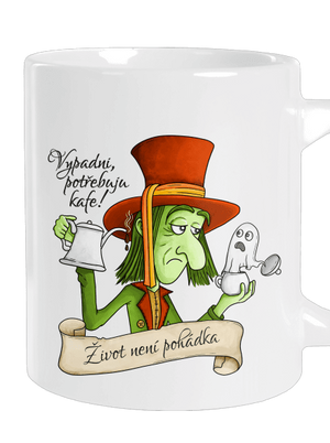 Potřebuju kafe! – Život není pohádka velký hrnek White