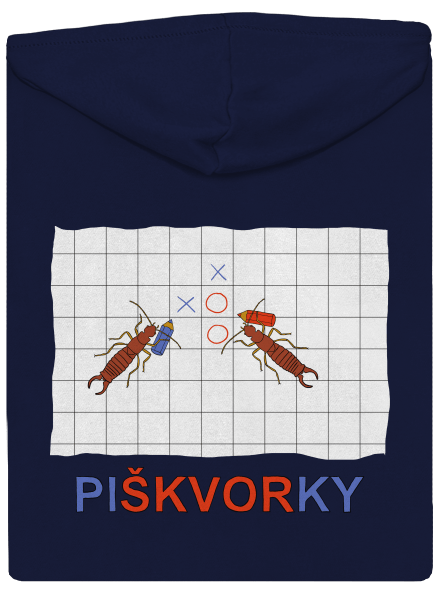 Škvoří piškvorky pánská mikina na zip Navy