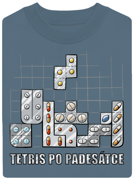 Tetris unisex mikina bez kapuce Nordic Blue