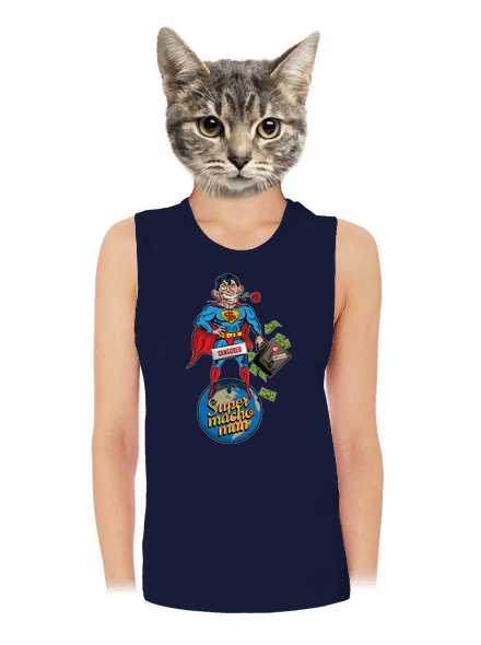 Supermachoman dámské tílko volné Navy