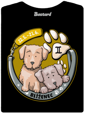 Psí horoskop: Blíženci dámské tričko s lemem Black