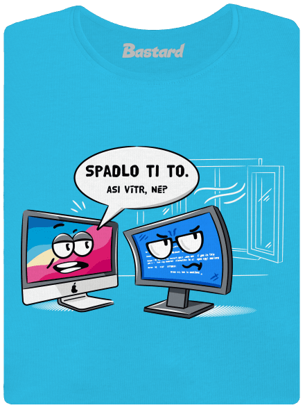 Mac vs. Windows dámské tričko s lemem Blue Atol