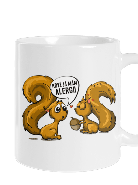 Alergická veverka klasický hrnek White