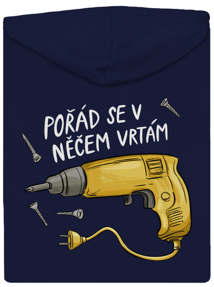 Vrtám pánská mikina na zip Navy
