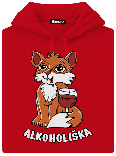 Vínová Alkoholiška pánská mikina klokanka Red