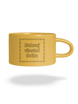 Vlastní potisk hrnek makronka Yellow Macaron