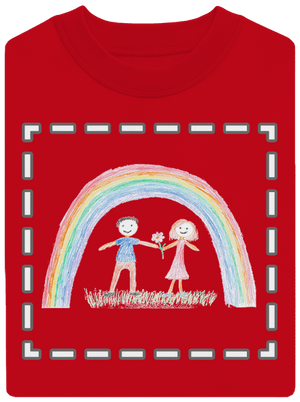 Dětské kresby - nahraj vlastní unisex mikina bez kapuce Red