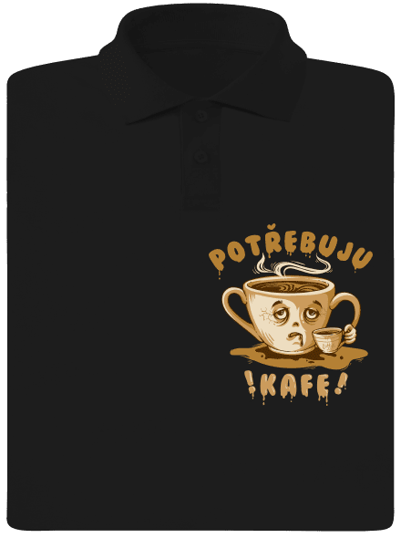 Potřebuju kafe pánská polokošile Black