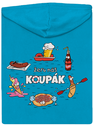 Český koupák dámská mikina na zip Blue Atol