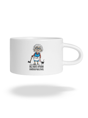 Neklidná bez kafe hrnek makronka White