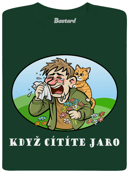 Cítíte jaro pánské dlouhý rukáv Bottle Green