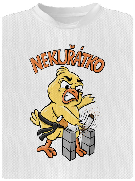 Nekuřátko pánské sportovní tričko White