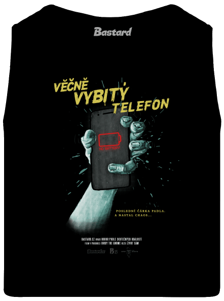 B13: Vybitý telefon pánské tílko Black