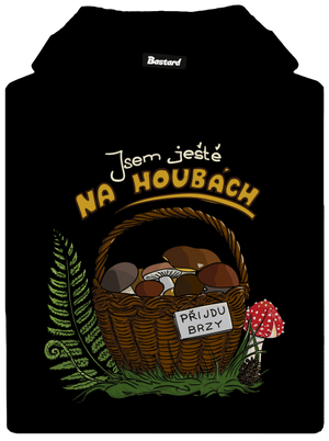 Na houbách pánská mikina klokanka Black