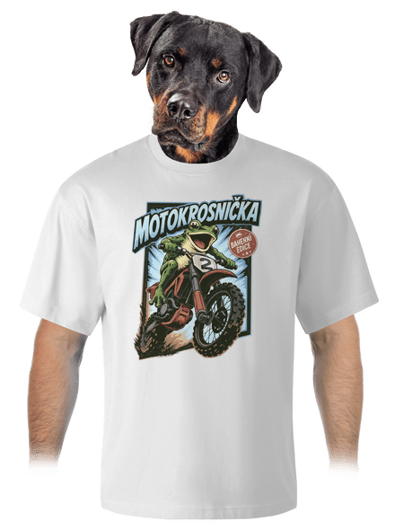 Motokrosnička unisex tričko oversized White