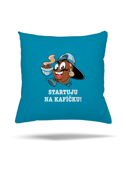Startuju na kafíčku polštář Blue Turquoise