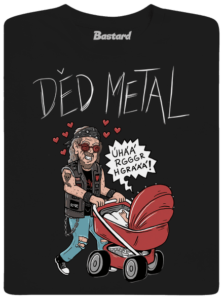 Děd metal pánské tričko Black